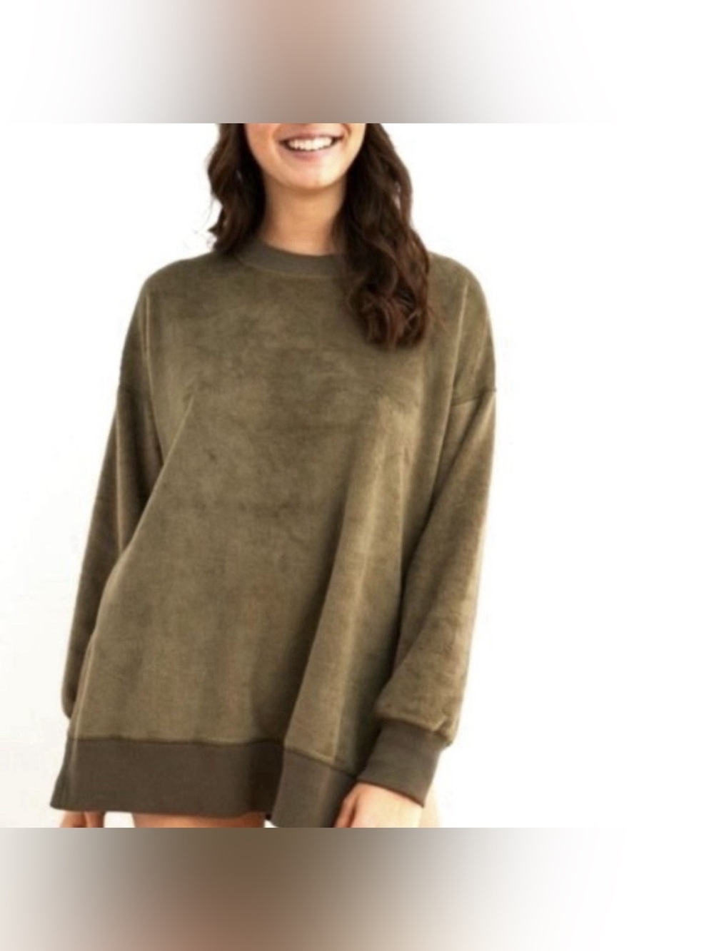 Aerie coziest desert oversized velour pullover crewneck.